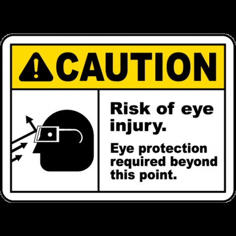 Risk Of Eye Injury Eye Protection Sign