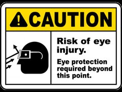 Risk Of Eye Injury Eye Protection Sign